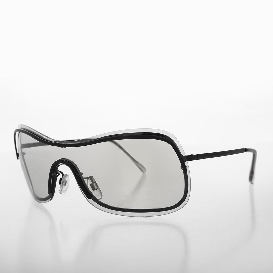 Y2K Shield Wrap Around Sunglass - Glam