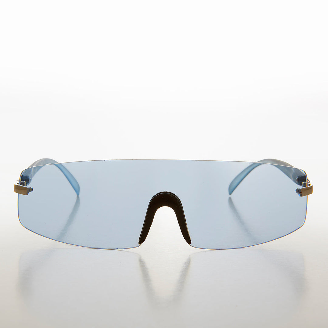 Rimless Shield Wrap Around Sunglass - Glitch