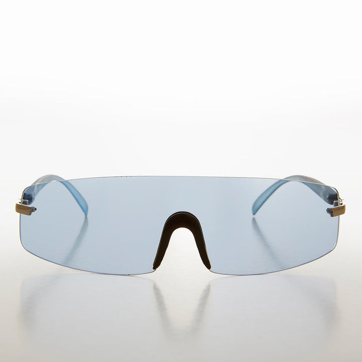 Rimless Shield Wrap Around Sunglass - Glitch