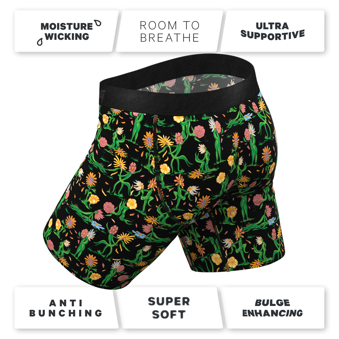 The Garden Of Breedin | Flower Print Long Leg Ball Hammock® Pouch Underwear With Fly