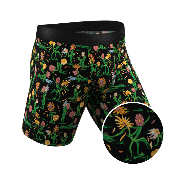 The Garden Of Breedin | Flower Print Long Leg Ball Hammock® Pouch Underwear With Fly