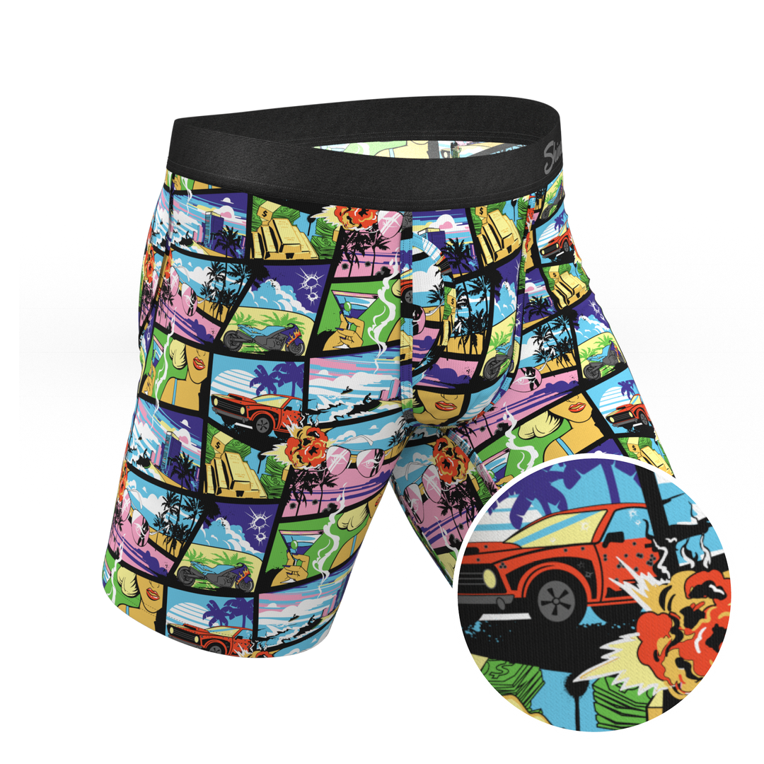 The Gas Pedal | Pop Art Long Leg Ball Hammock® Pouch Underwear With Fly