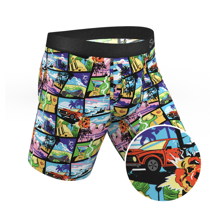 The Gas Pedal | Pop Art Long Leg Ball Hammock® Pouch Underwear With Fly
