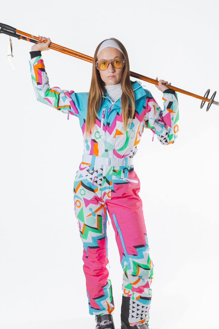 The Geodisiac | Retro Neon Curved Fit Women's One Piece Ski Suit