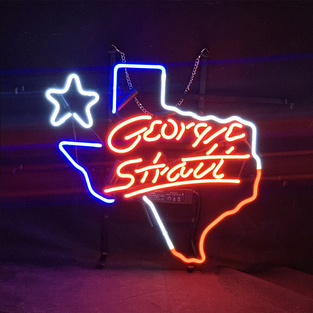 George Strait Texas Maps Neon Light Sign