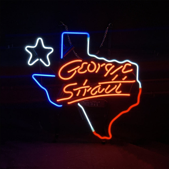 George Strait Texas Maps Neon Light Sign
