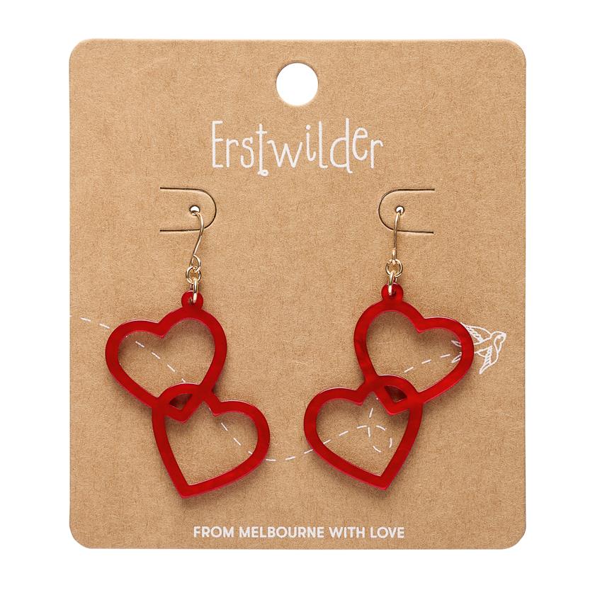 Heart Rings Drop Earrings – Red by Erstwilder