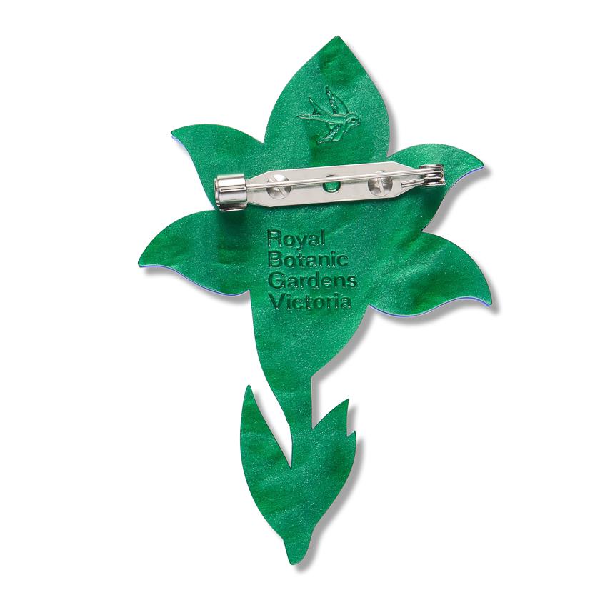 Spotted Sun-Orchid Brooch – Erstwilder x Royal Botanic Gardens Victoria collector's tin packaging