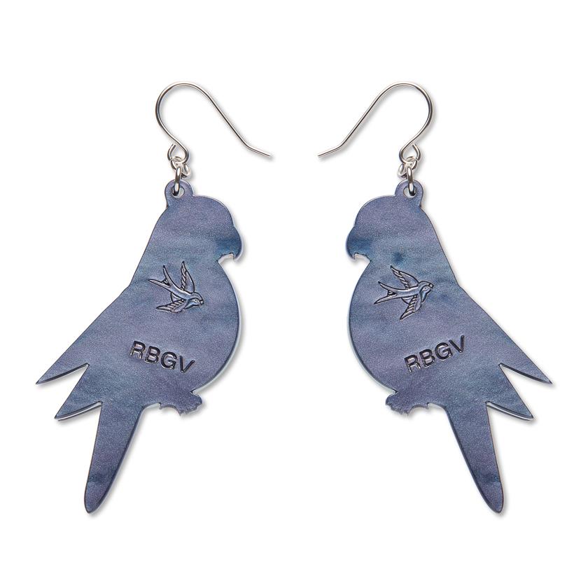 Eastern Rosella Drop Earrings – Erstwilder x Royal Botanic Gardens Victoria styled detail