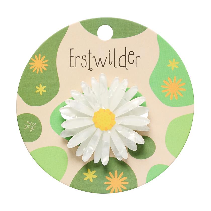 Cut-leaf Daisy Simplified Mini Brooch by Erstwilder x Royal Botanic Gardens Victoria – front view
