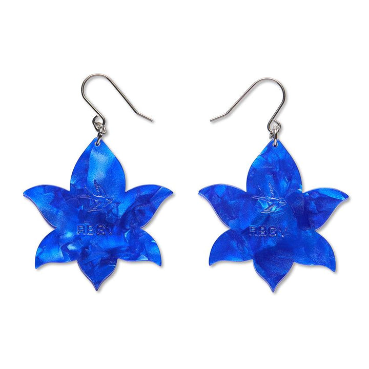 Spotted Sun-Orchid Drop Earrings reverse showing post and butterfly fastening