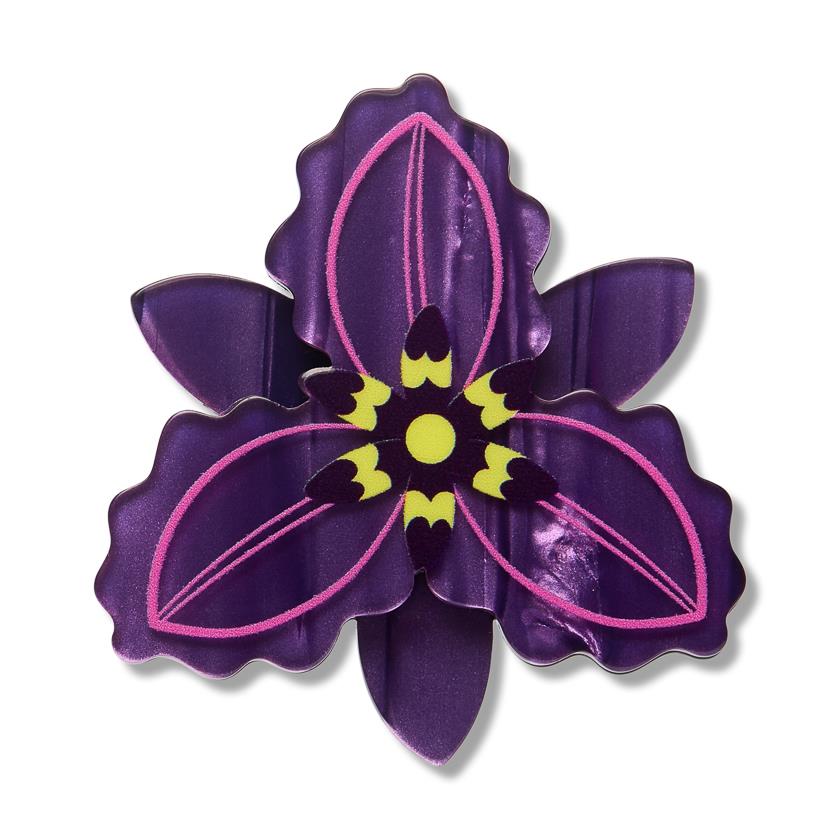 Chocolate Lily Simplified Mini Brooch reverse side showing gold-tone pin clasp detail