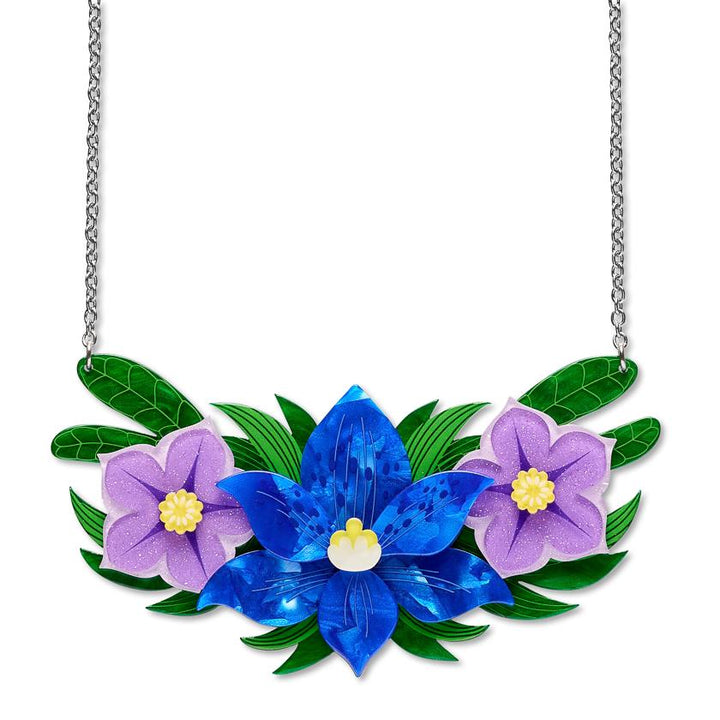 Garden in Full Bloom Necklace handcrafted enamel pendant by Erstwilder x Royal Botanic Gardens Victoria – front view