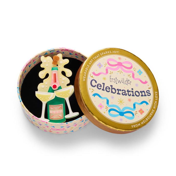 Raise a Glass Brooch by Erstwilder