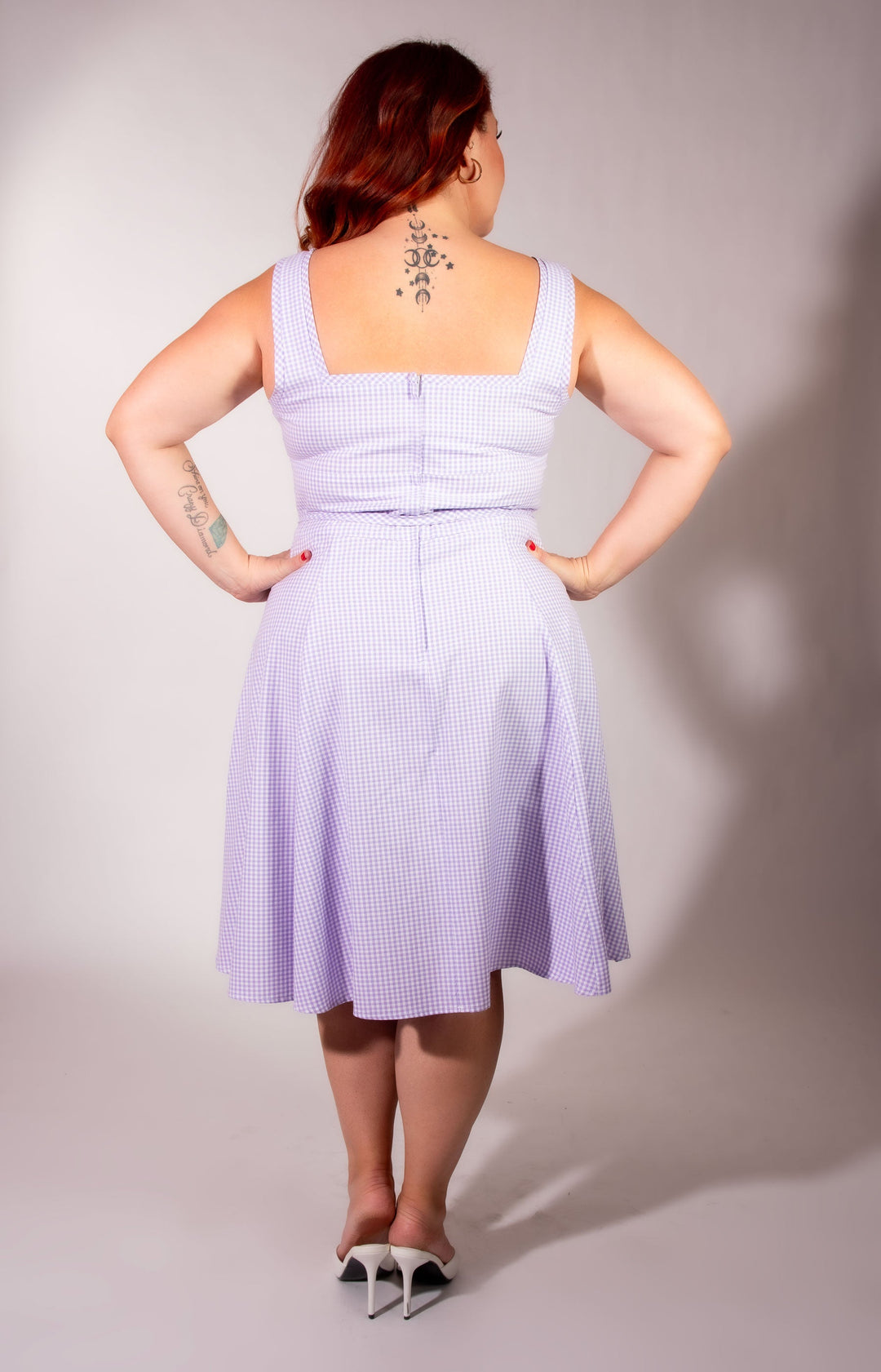 Sadie Dress- Lavender Gingham w/ Eyelet Trim