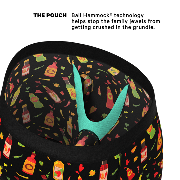 The Gotcha Sriracha | Hot Sauce Long Leg Ball Hammock® Pouch Underwear With Fly