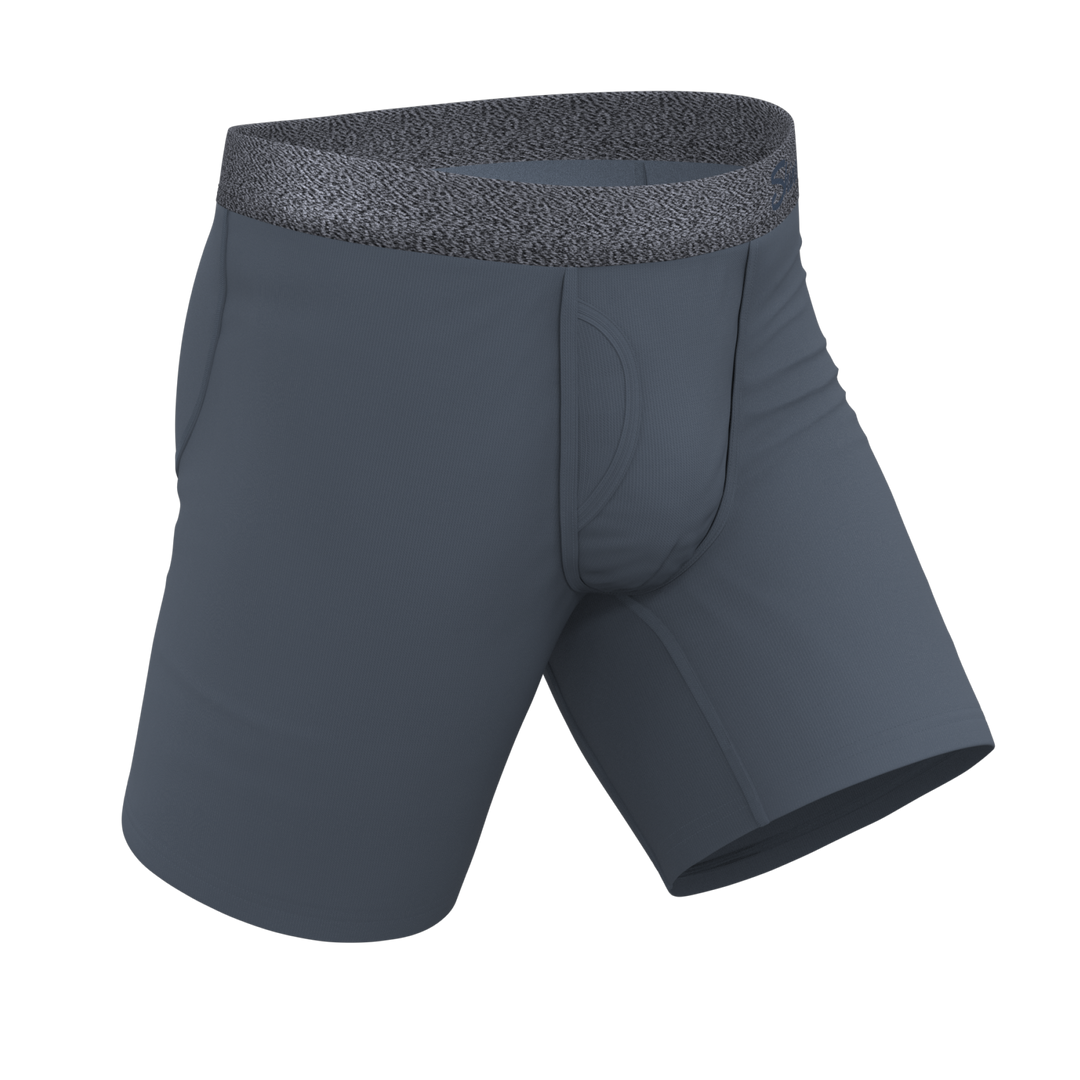 The Graphite | Tonal Grey Long Leg Ball Hammock® Pouch Underwear With Fly