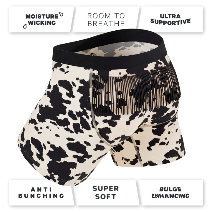 The Graze Escape | Cow Hide Fringe Ball Hammock® Pouch Underwear