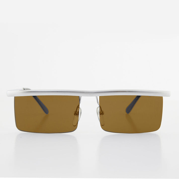 Futuristic Metal Rectangular Vintage Sunglass - Hans
