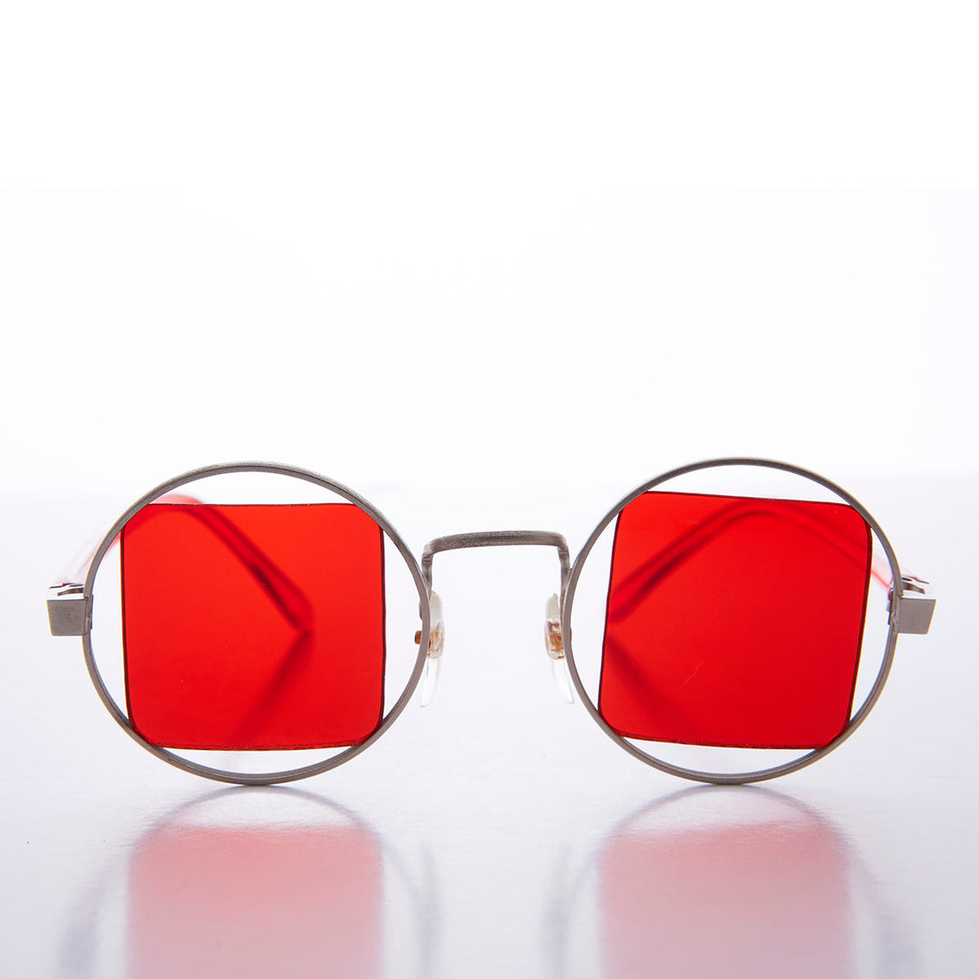 Silver Psychedelic Round Sunglasses - Haze 1
