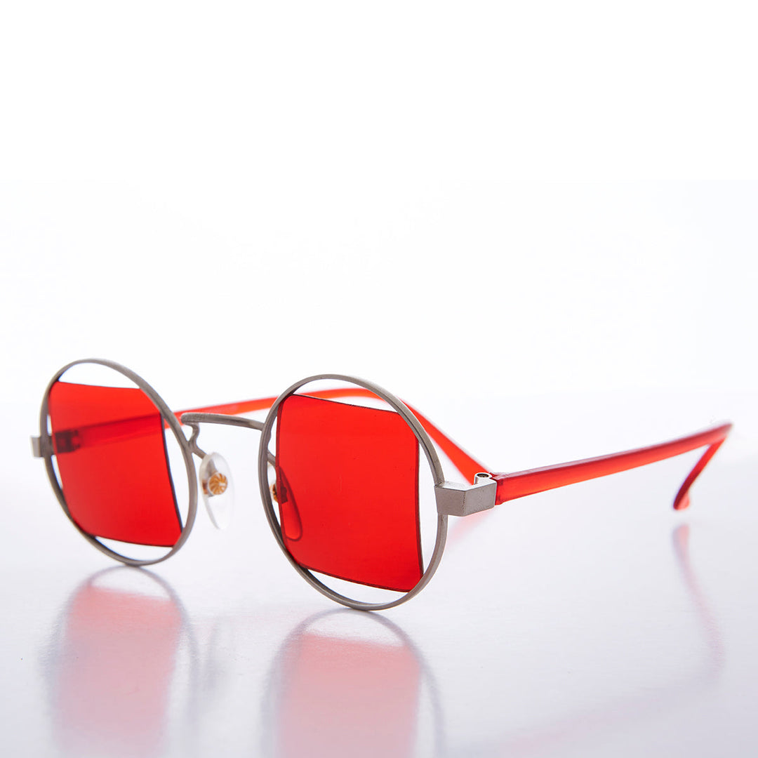 Silver Psychedelic Round Sunglasses - Haze 1