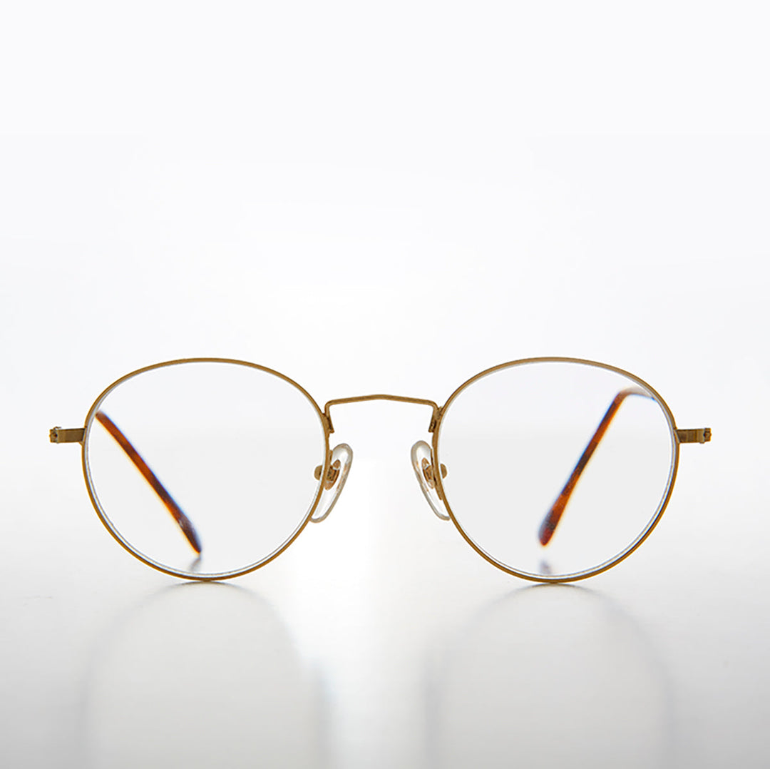 Gold Round Classic Polo Shape Reading Glasses - Hodges