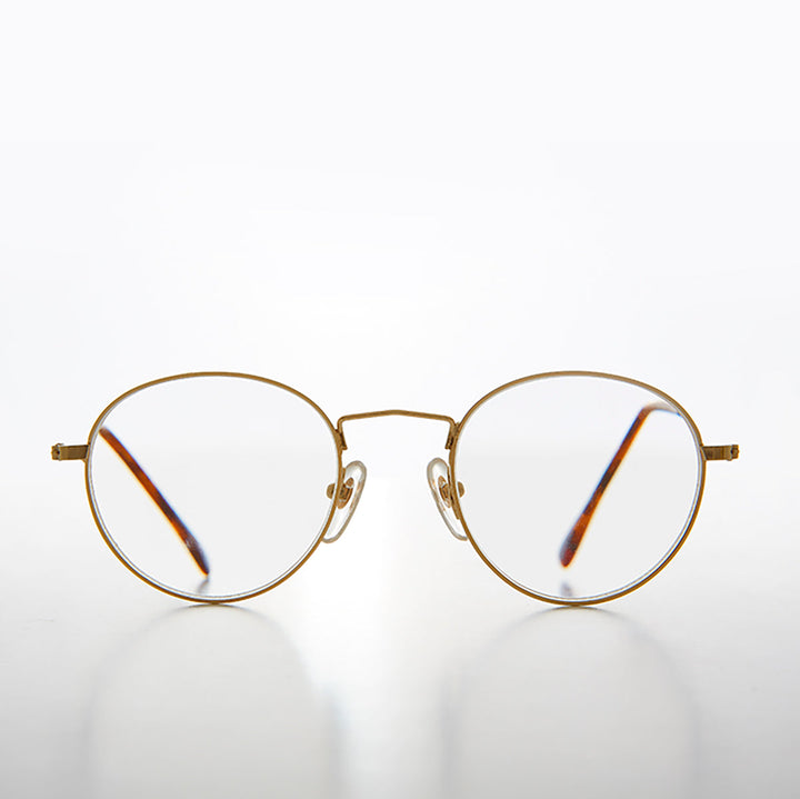 Gold Round Classic Polo Shape Reading Glasses - Hodges