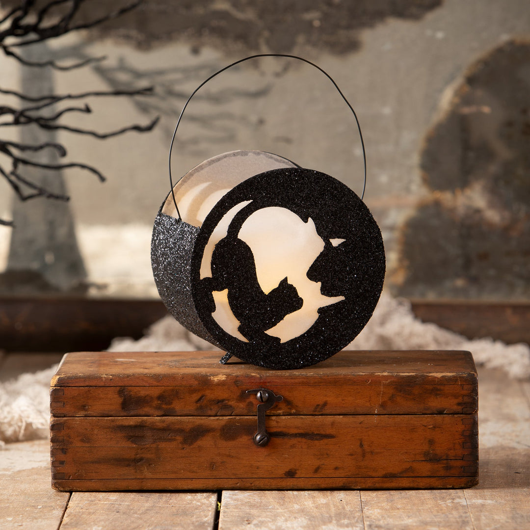 Cat in Moon Lantern by Bethany Lowe Designs, halloween decor