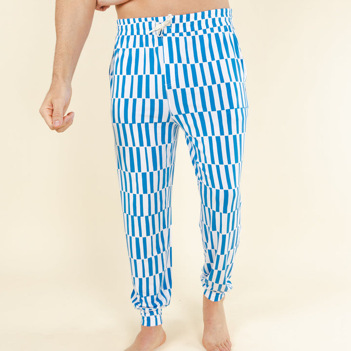 The Hamptons | Blue Mosaic Stripe SleepDeep™ Men’s Pajama Joggers