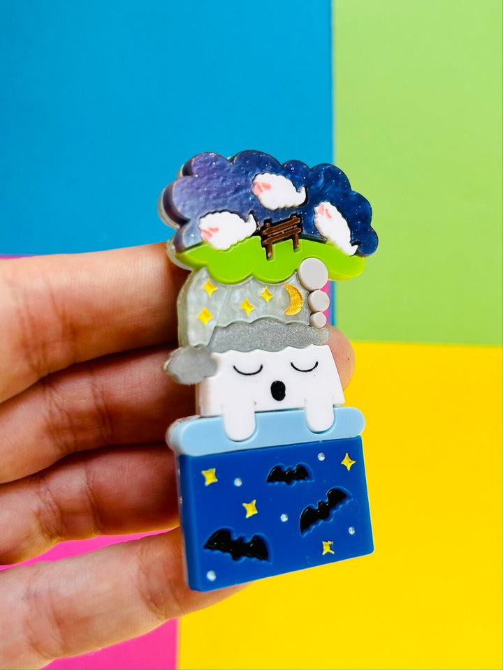 Happy Scary Dreams Acrylic Brooch by Makokot Design