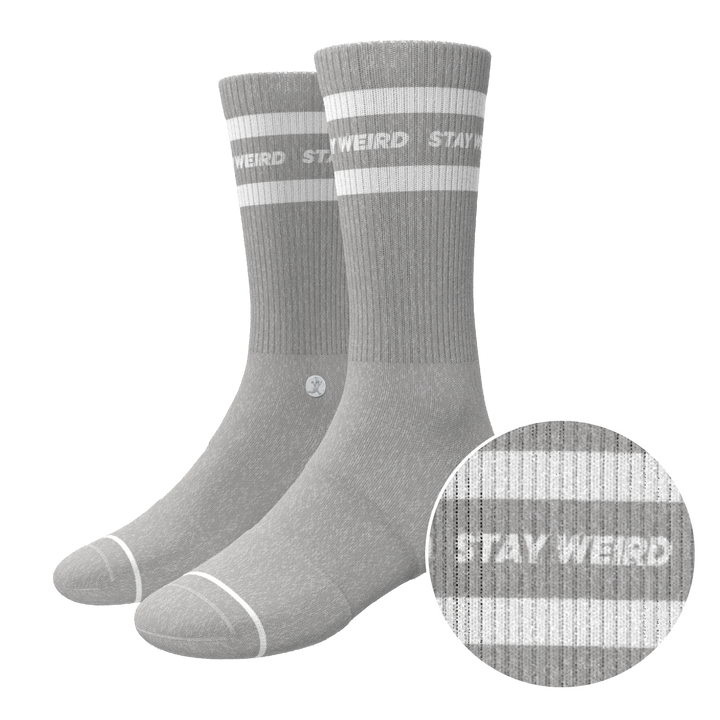 The Haze | Grey and White Stripe Heel Hammock™ Crew Socks