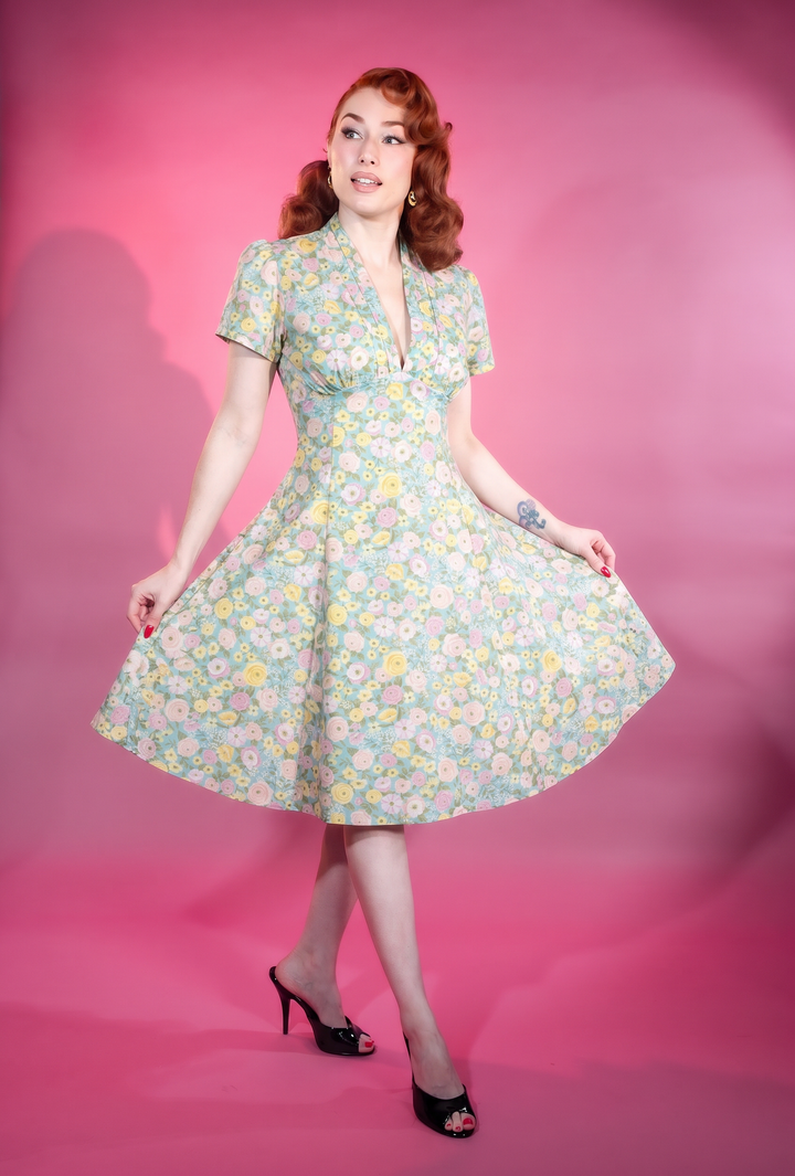 Madison Dress - Abigail Floral, Blue