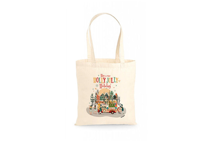 Holly Jolly Holiday Tote Bag by Laliblue