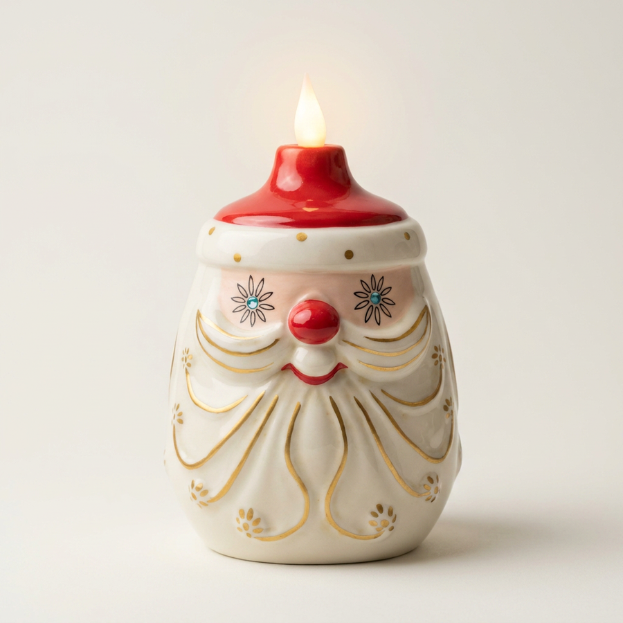 Holt Howard starry eyed Santa candle-lite retro revival