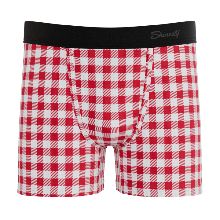 The Hot Diggity | Red Gingham Boy's Boxer Briefs