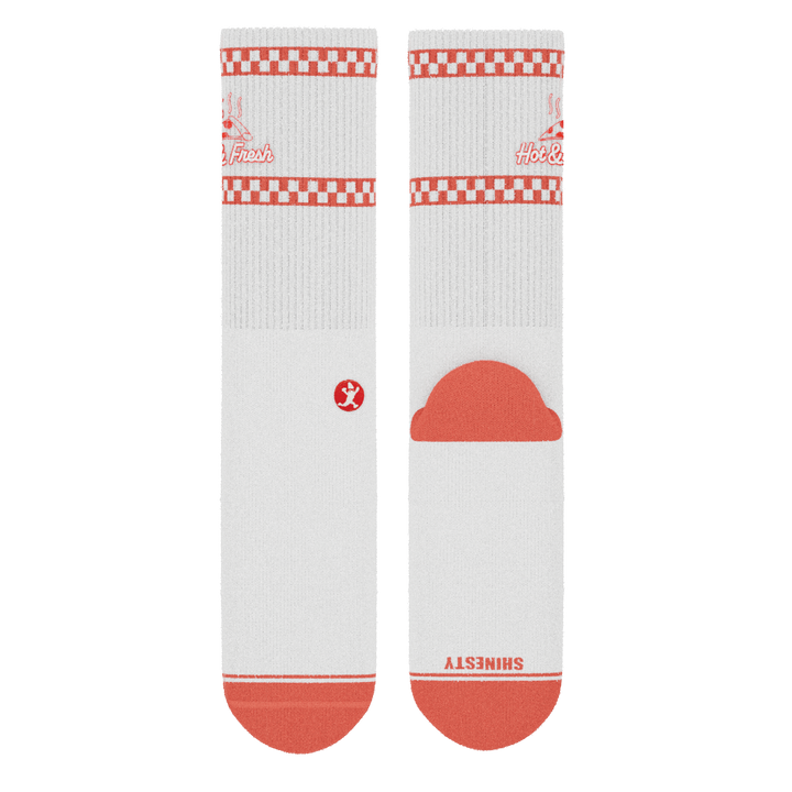 The Hot & Fresh | Pizza Box Heel Hammock™ Crew Socks