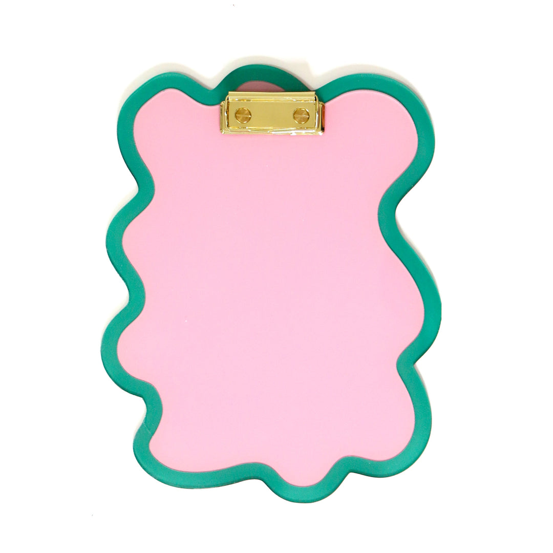 Pink and teal squiggle clipboard