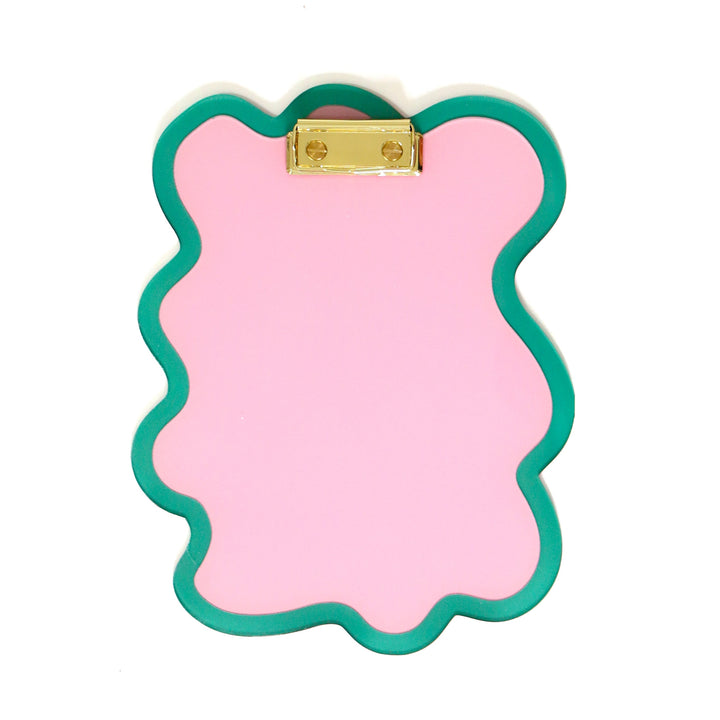 Pink and teal squiggle clipboard