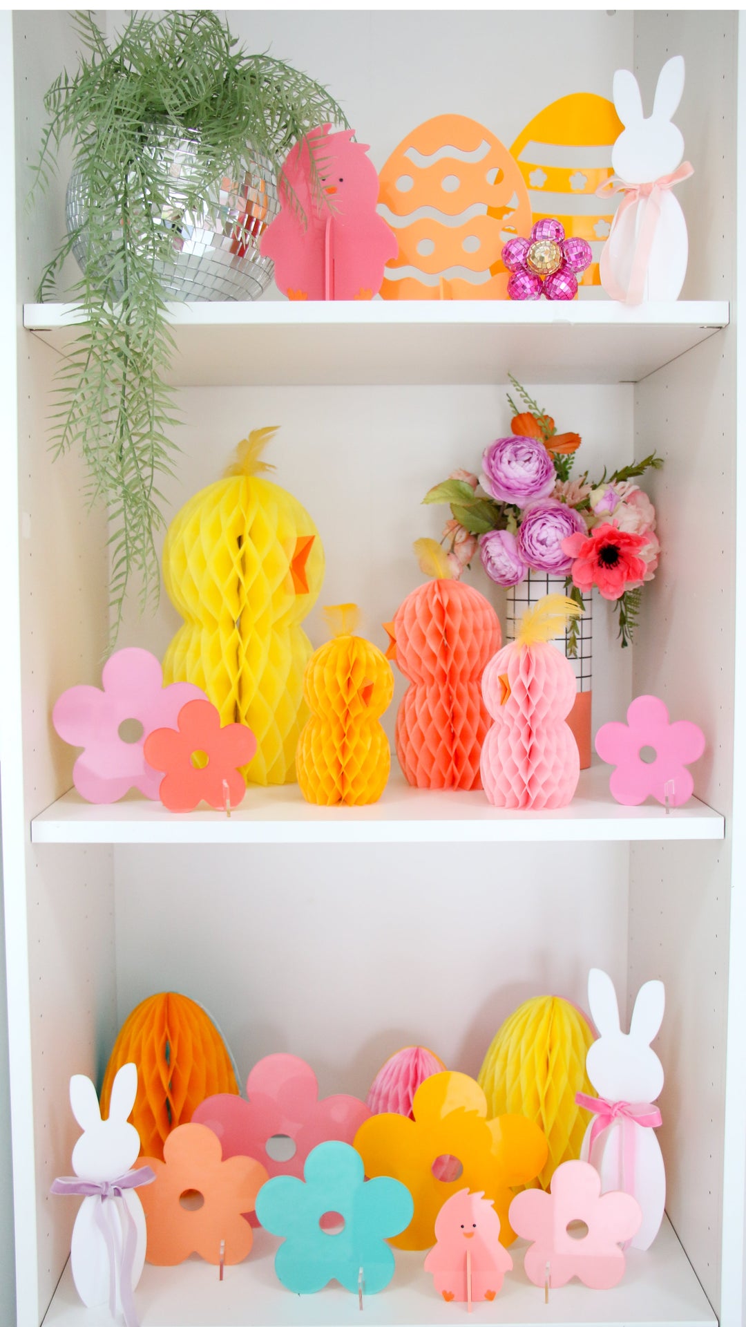 Pink and orange acrylic daisies