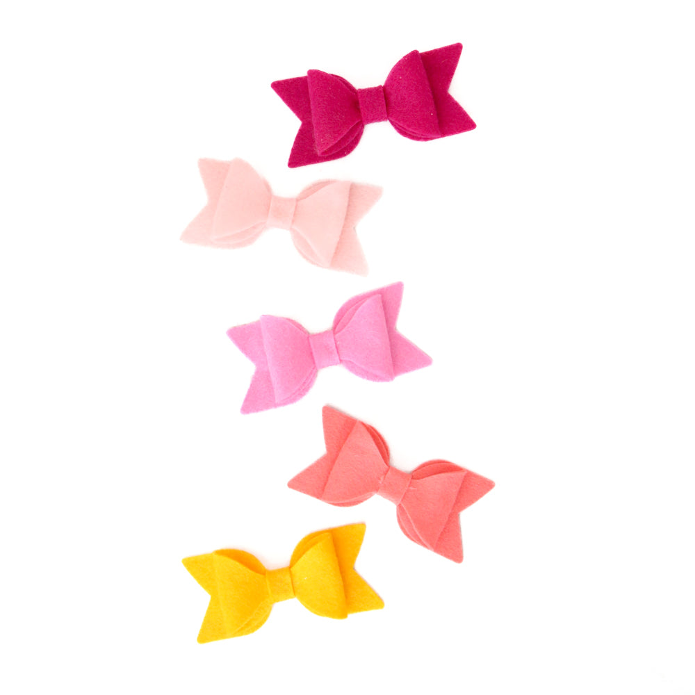Felt bow magnets - set of 5
