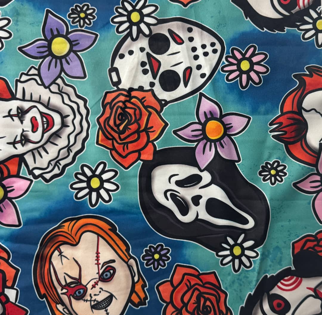 Springtime Horror Leggings (Exclusive) - Chucky Ghostface Pennywise Jason Jigsaw High-quality Handcrafted Vibrant Leggings
