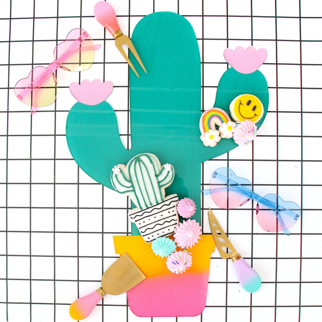 Large cactus acrylic tray