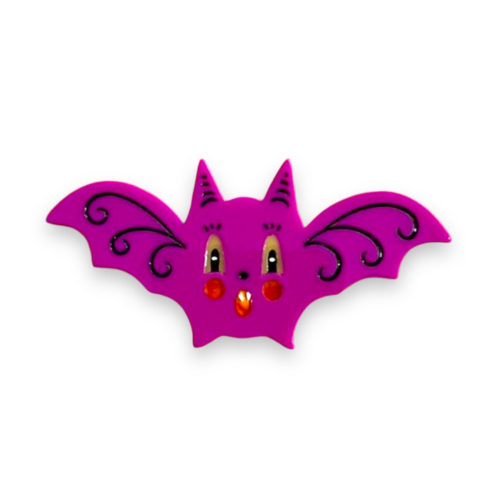 Gothic Glam Bat Scatter Pin in Plum by Johanna Parker x Lipstick & Chrome — resin bat pin approx. 1.5" wide