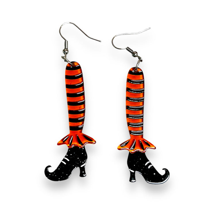 Bewitching Booties Earrings in ORANGE by Lipstick & Chrome