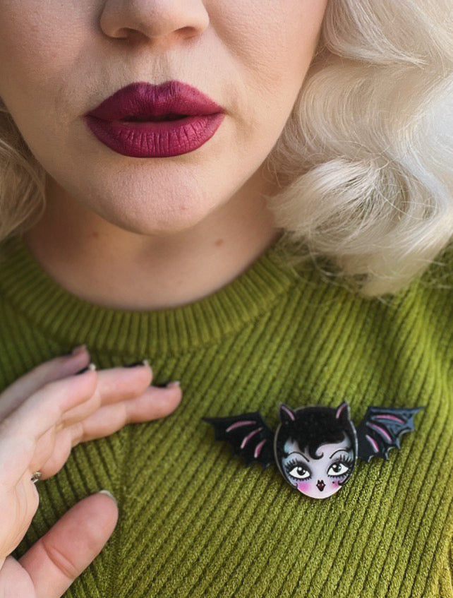 Lily the Vamp Brooch by Miss Fluff x Lipstick & Chrome