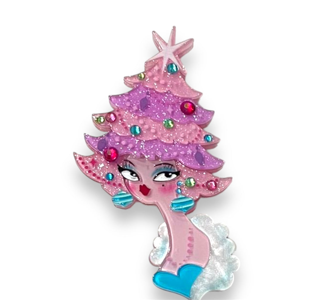 Pinkmas Glam Brooch by Miss Fluff x Lipstick & Chrome