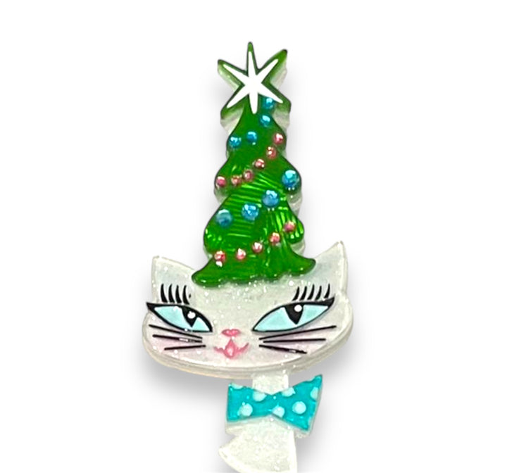 Kitty Christmas Hat Brooch by Miss Fluff x Lipstick & Chrome