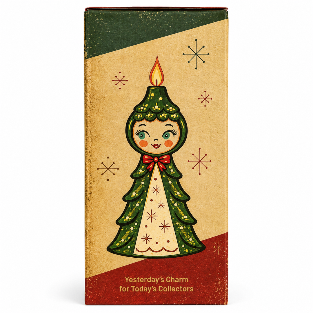Tree Girl Candle-Lite | Mid Century Christmas Decor | Vintage Inspired Ceramic Holiday Figurine