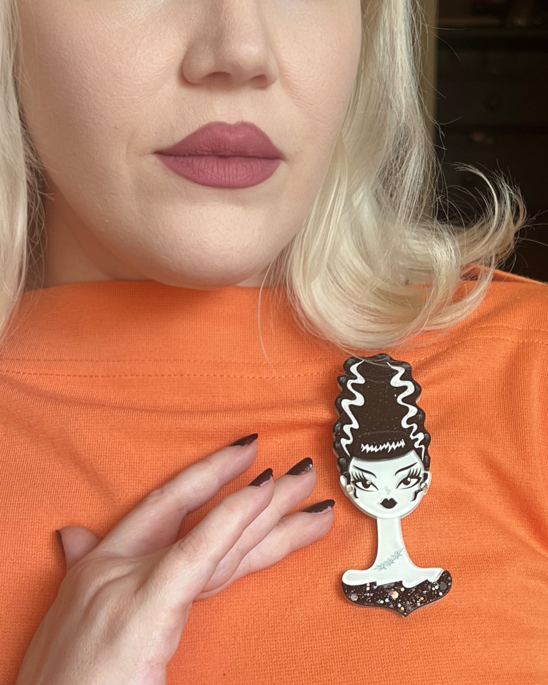 Mrs. Midnight Spooky Doll Brooch by Miss Fluff x Lipstick & Chrome