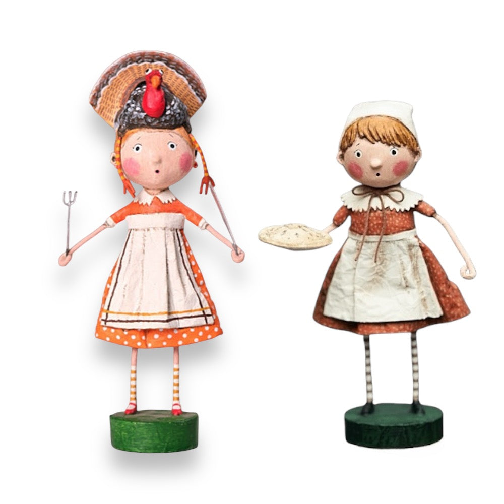 Thanksgiving Hostess Set of 2 Lori Mitchell Figurines